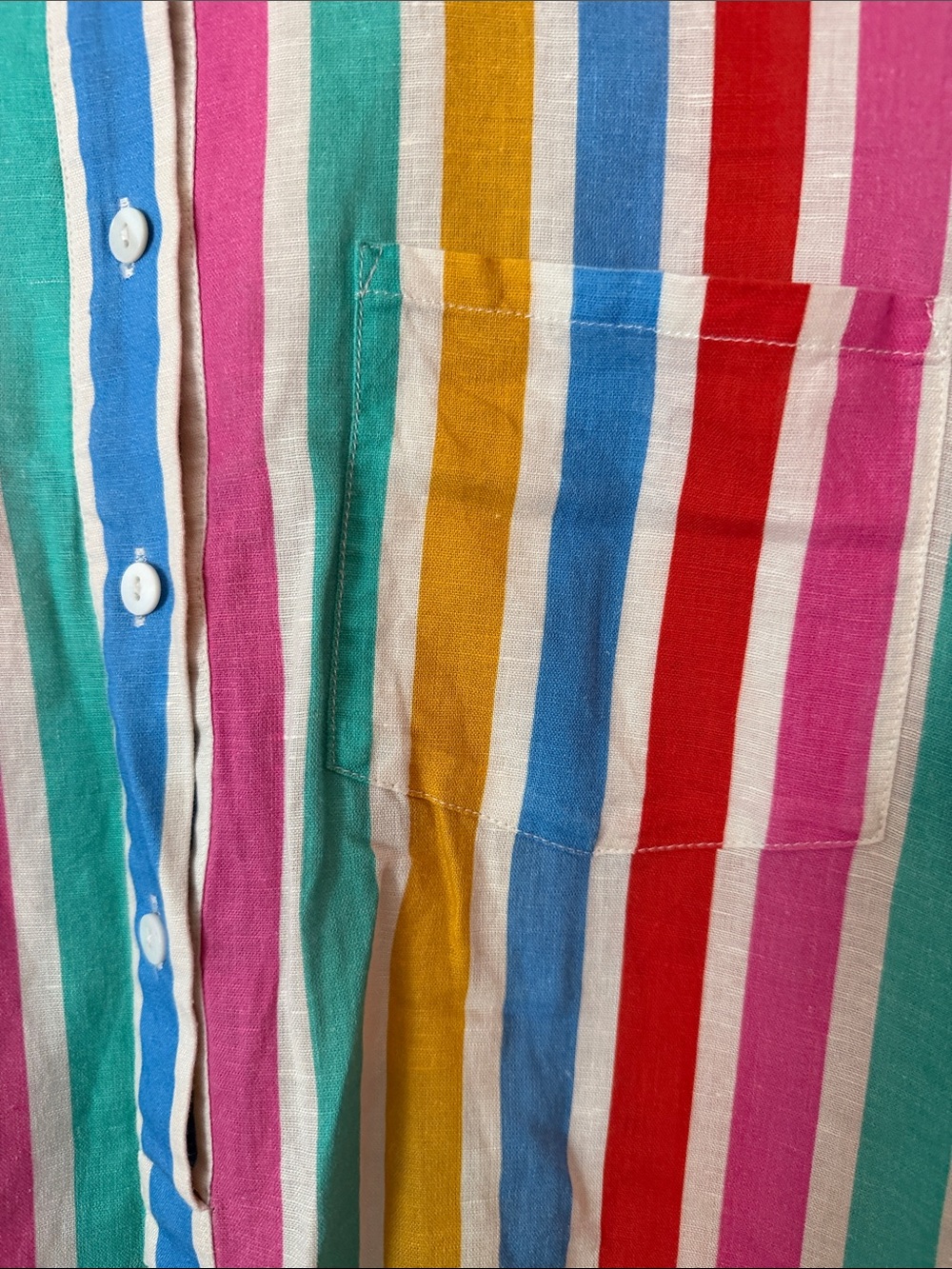 Tuckernuck Multicolor Striped Linen + Cotton Button-Up Shirt Dress - Picture 5 of 14